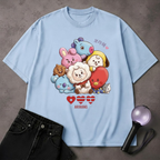 Cute Kpop Disney BT21 Character T-Shirt | ARMY Fan Art Tee | Korean Pop Gift