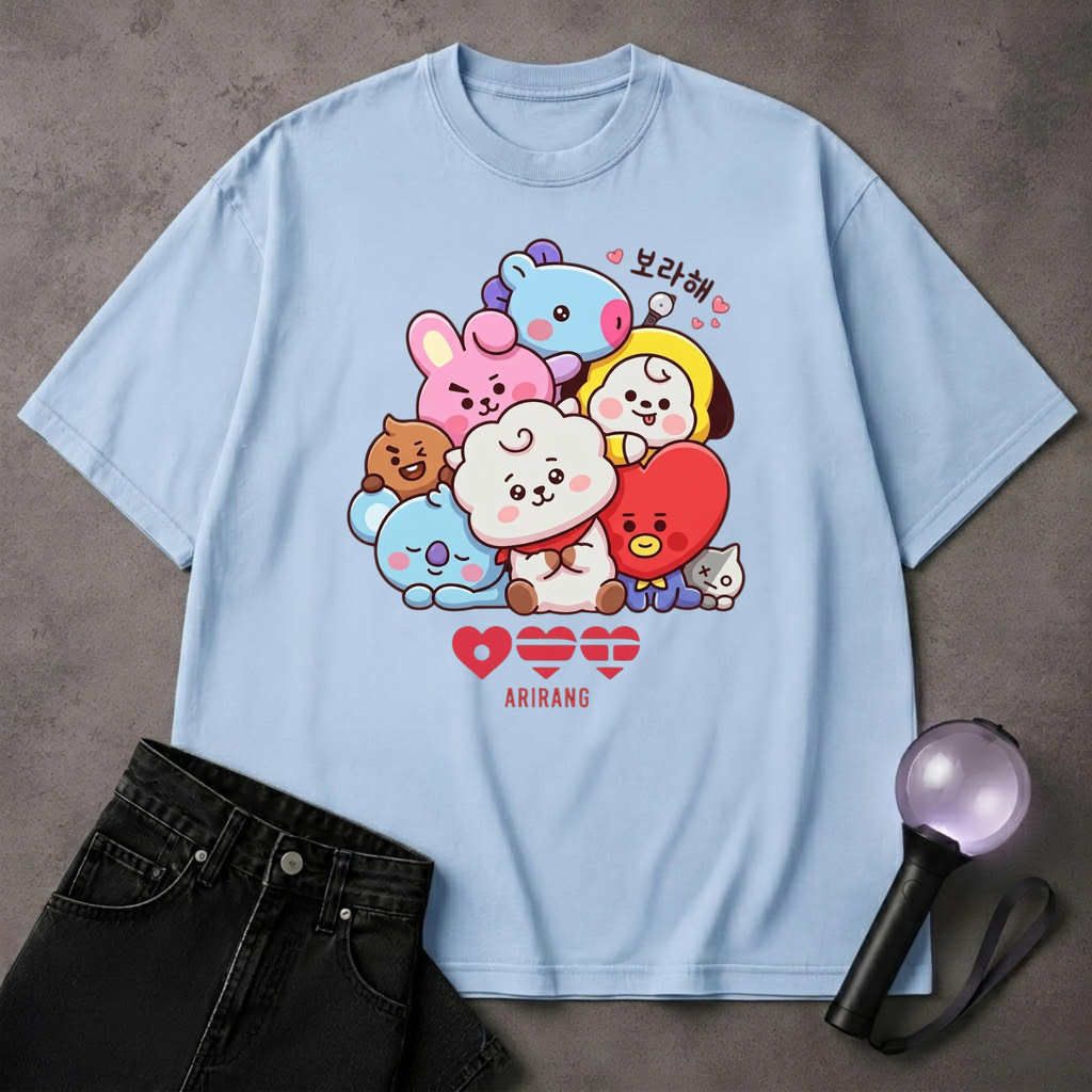Cute Chibi BTS BT21 Characters T-Shirt | ARMY Inspired Fan Tee