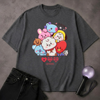 Cute Chibi BTS BT21 Characters T-Shirt | ARMY Inspired Fan Tee
