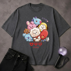 Cute Kpop Disney BT21 Character T-Shirt | ARMY Fan Art Tee | Korean Pop Gift