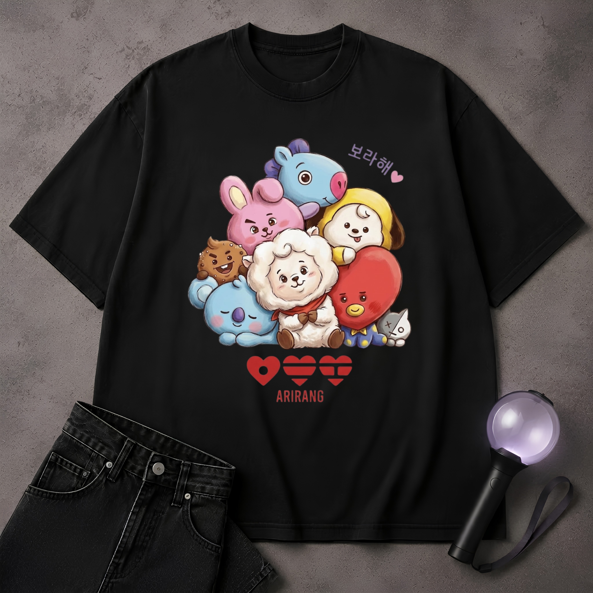 Cute Kpop Disney BT21 Character T-Shirt | ARMY Fan Art Tee | Korean Pop Gift