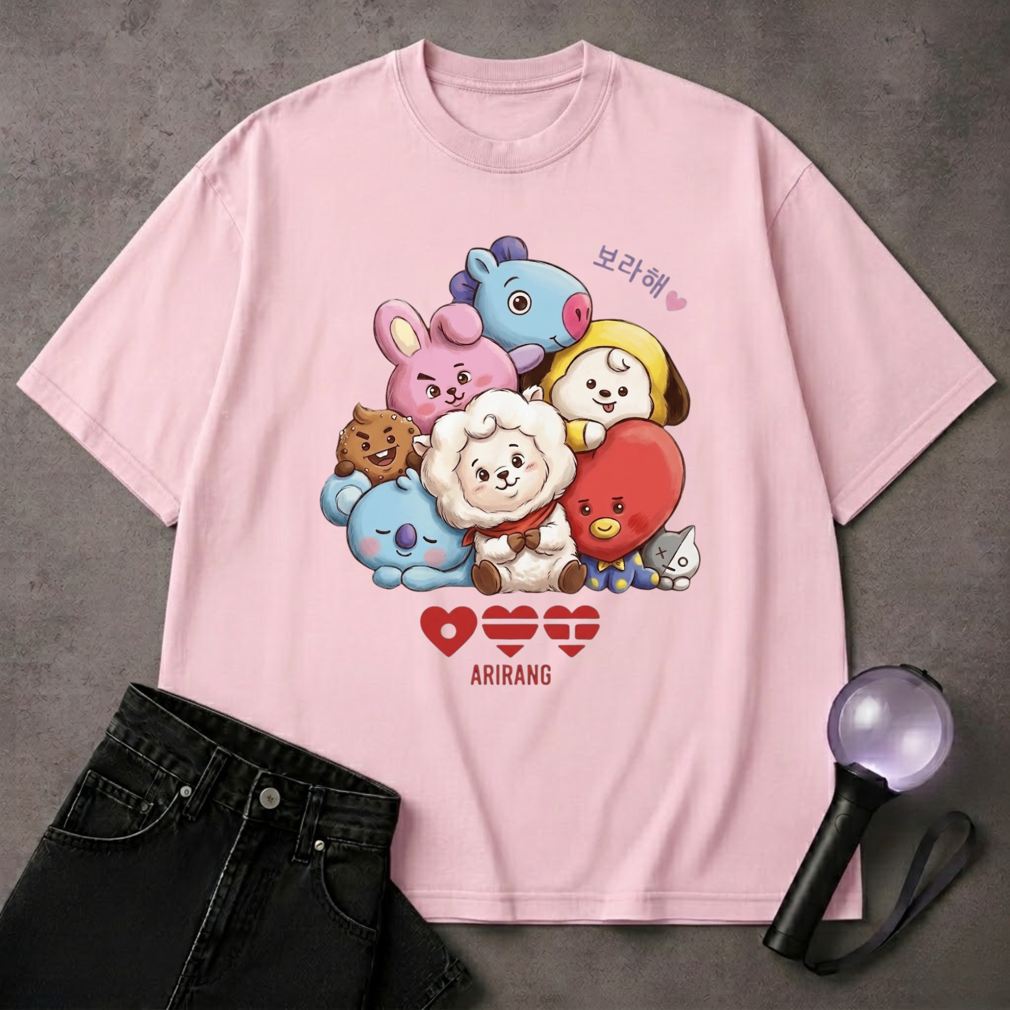 Cute Kpop Disney BT21 Character T-Shirt | ARMY Fan Art Tee | Korean Pop Gift