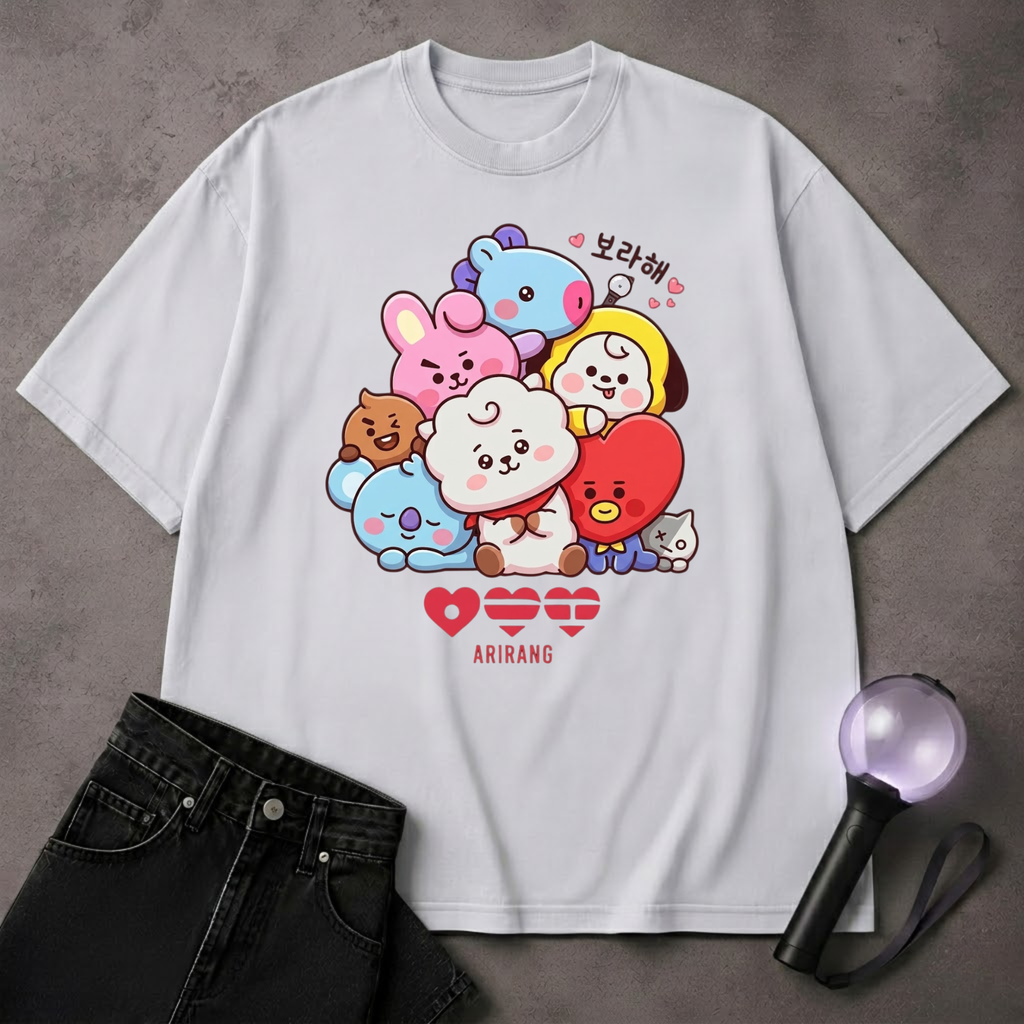 Cute Chibi BTS BT21 Characters T-Shirt | ARMY Inspired Fan Tee