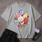 Cute Kpop Disney BT21 Character T-Shirt | ARMY Fan Art Tee | Korean Pop Gift
