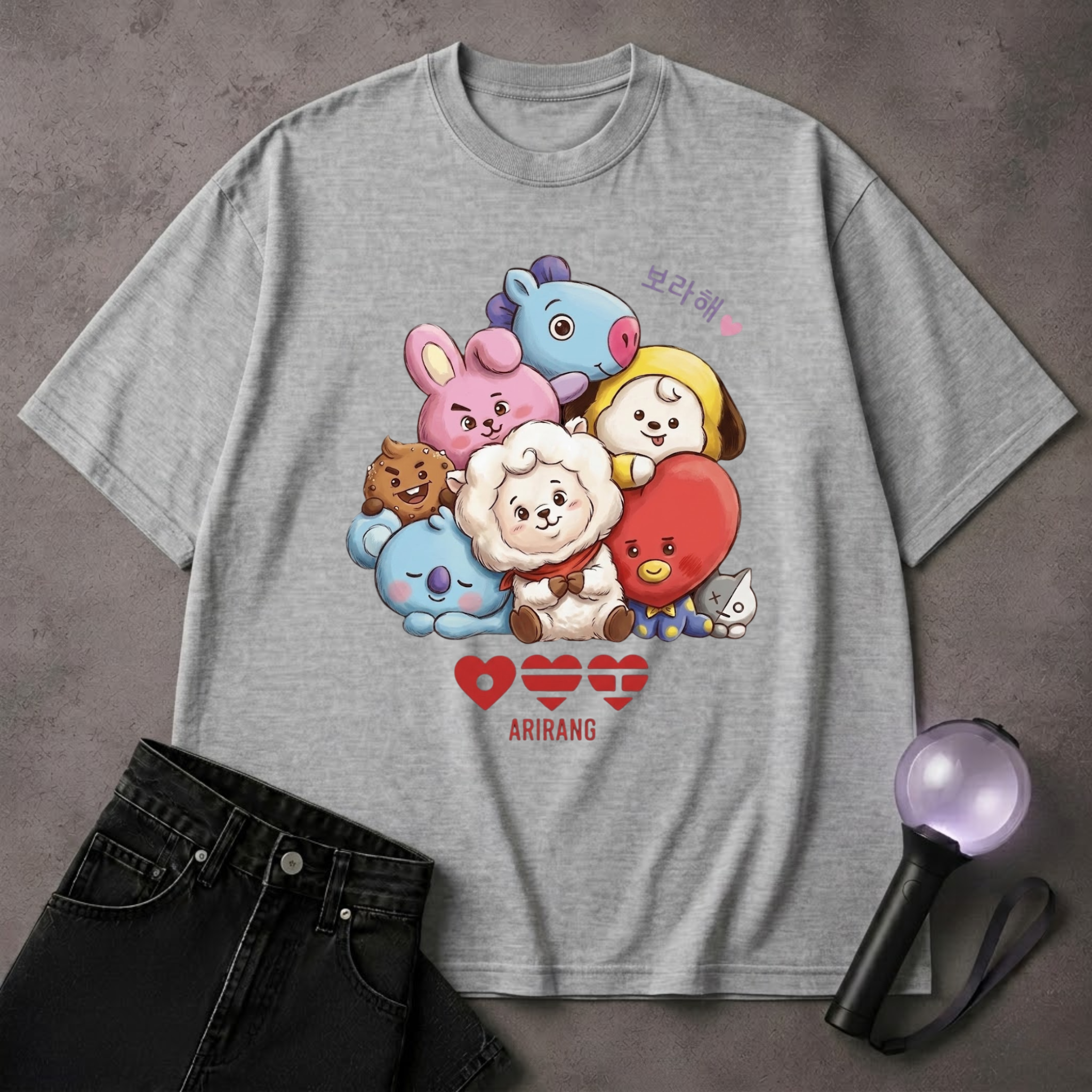 Cute Kpop Disney BT21 Character T-Shirt | ARMY Fan Art Tee | Korean Pop Gift