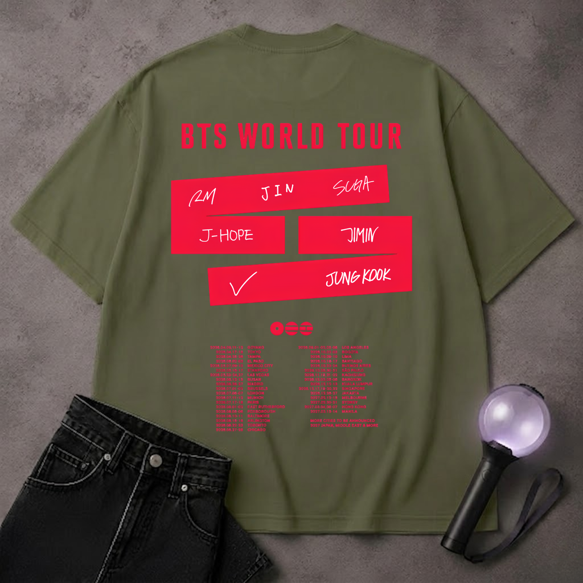 BTS World Tour concert 2026, Bangtan Comeback Arirang t-shirt