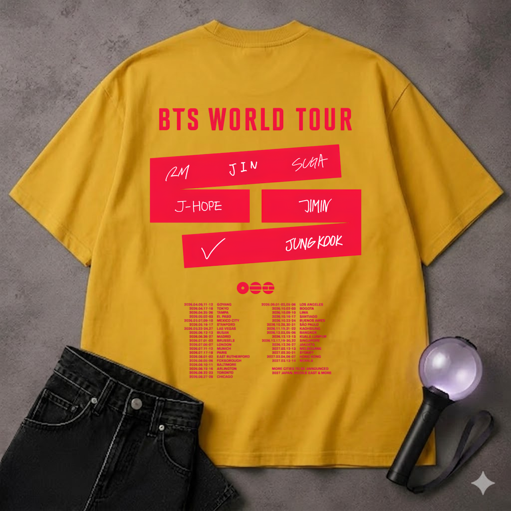 BTS World Tour concert 2026, Bangtan Comeback Arirang t-shirt