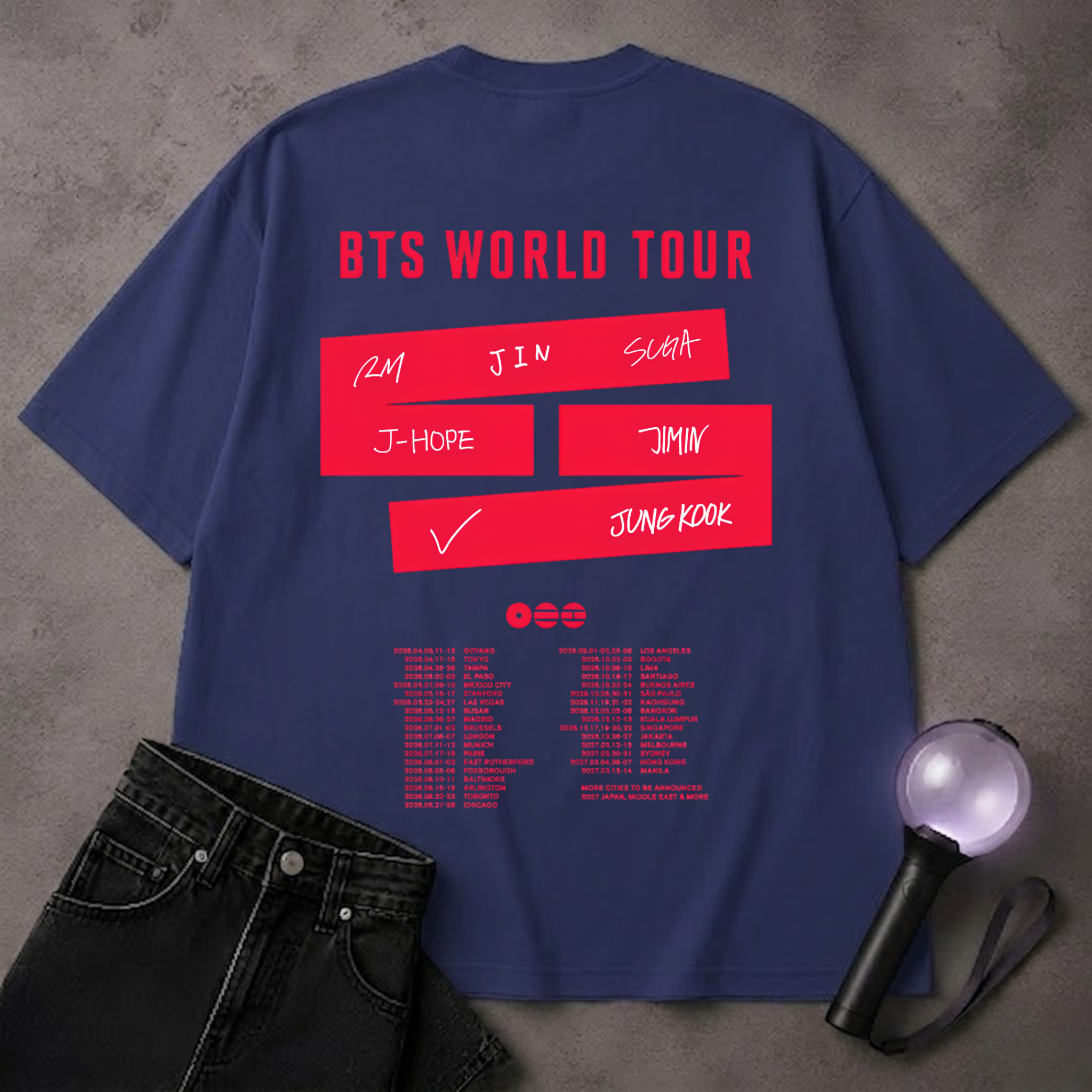 BTS World Tour concert 2026, Bangtan Comeback Arirang t-shirt