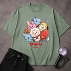 Cute Kpop Disney BT21 Character T-Shirt | ARMY Fan Art Tee | Korean Pop Gift