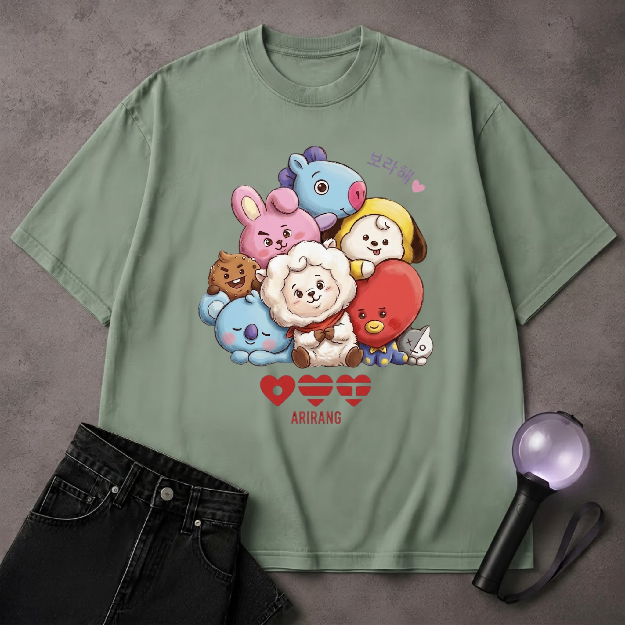 Cute Kpop Disney BT21 Character T-Shirt | ARMY Fan Art Tee | Korean Pop Gift